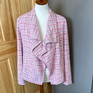 Johnston & Murphy Pink Tweed Open-Front Shawl-Size Medium